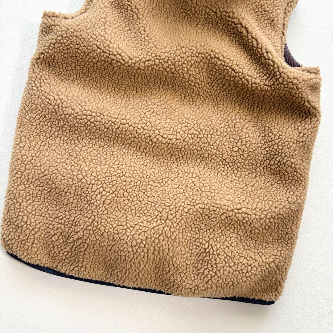 01864△△パタゴニア　リバーシブル　ボアベスト　フーディ　ダウンベスト　XL