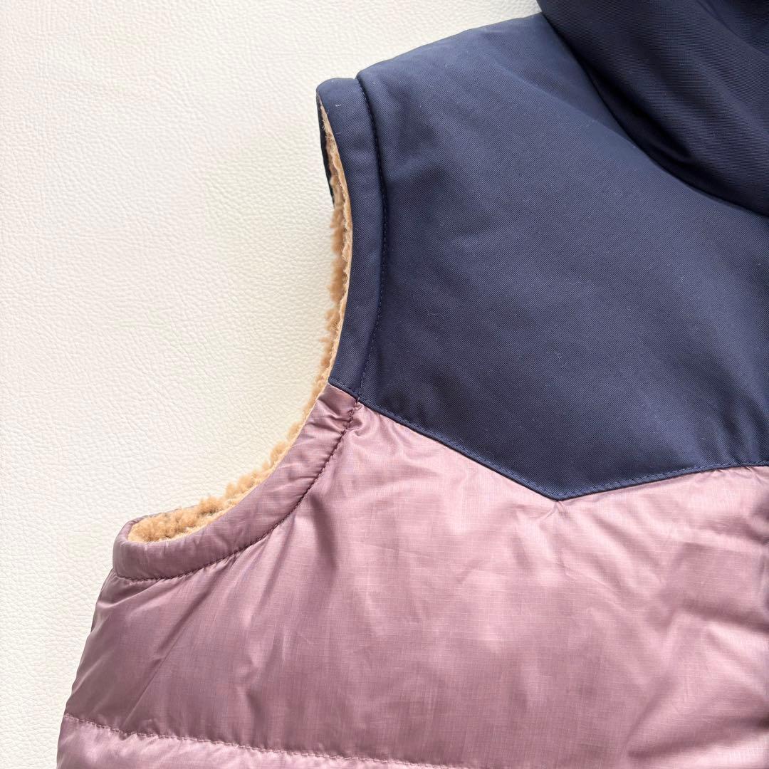 01864△△パタゴニア　リバーシブル　ボアベスト　フーディ　ダウンベスト　XL