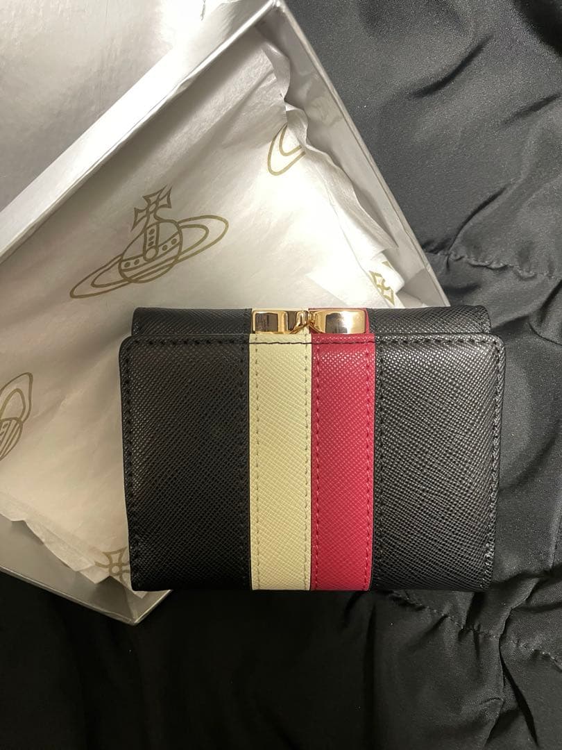 Vivienne Westwood　ブラックピンク白　財布　三つ折り