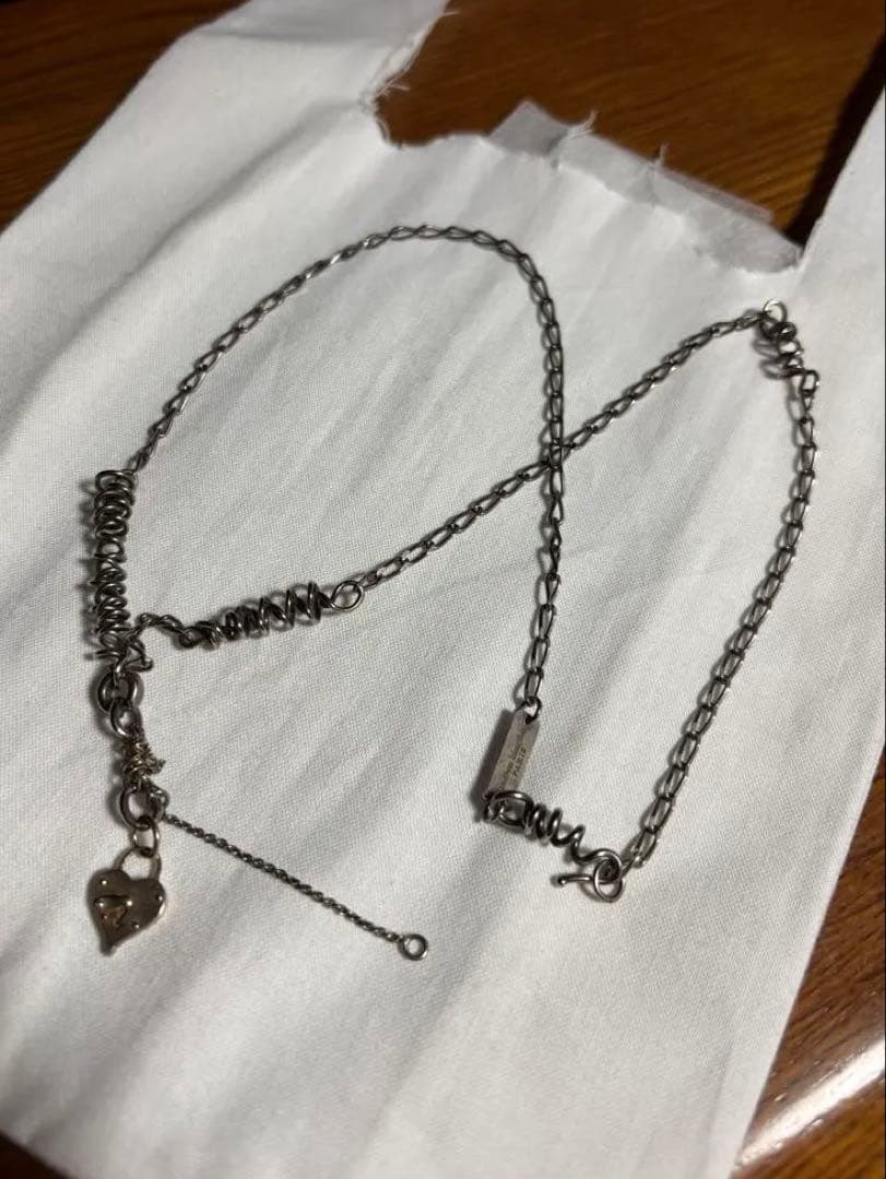 マルジェラ ハートチャーム シルバー チェーンネックレス silver925
