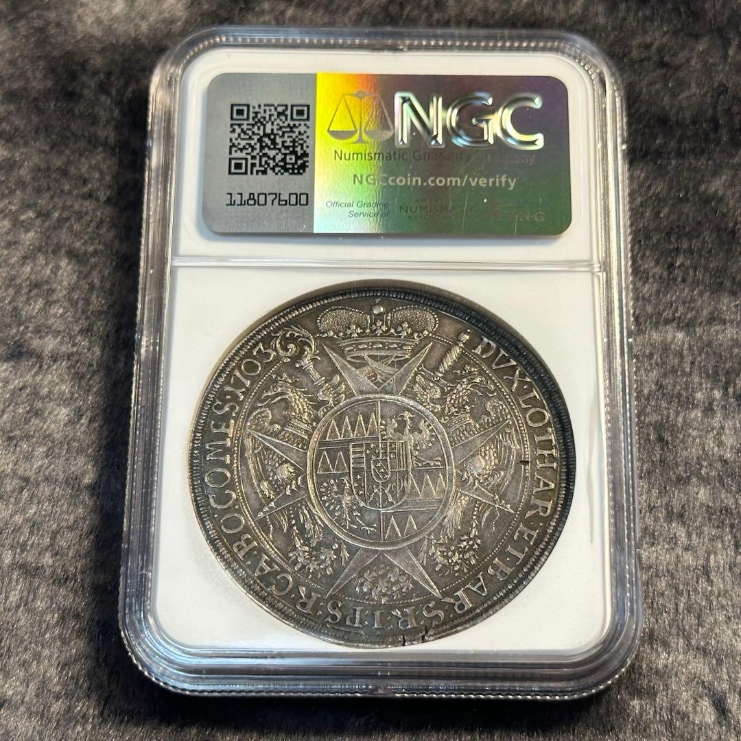 1703/2年 オルムッツ主教区 ターレル銀貨 NGC AU58