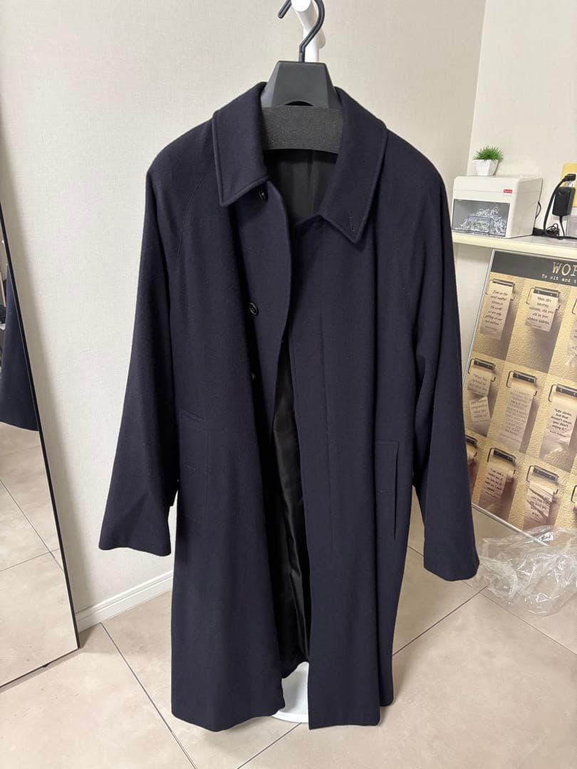 comoli 24AW カシミヤバルカラーコート　ネイビー　サイズ3