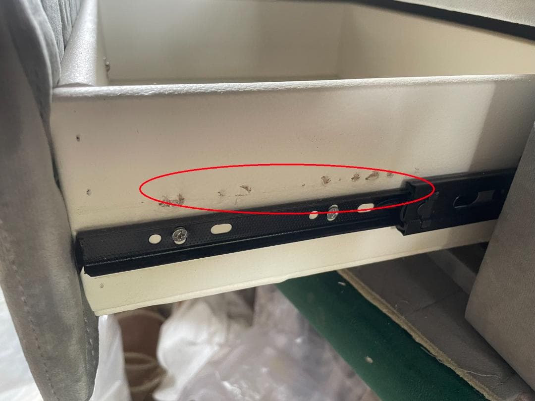 訳あり品　写真をご確認グレーのマーブル調ドレッサー80cm 108-06