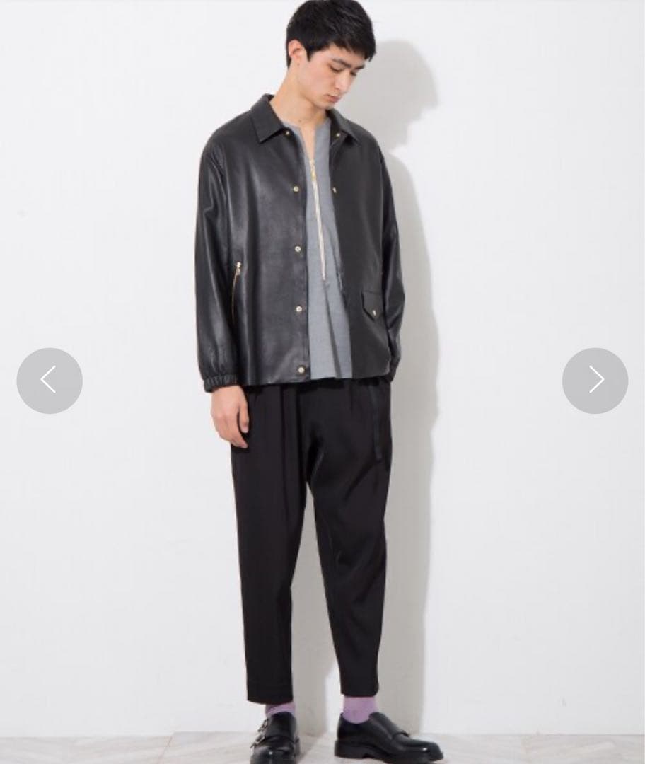 CULLNI(クルニ)レザーコーチジャケット黒ブラックライダースSTUDIOUS