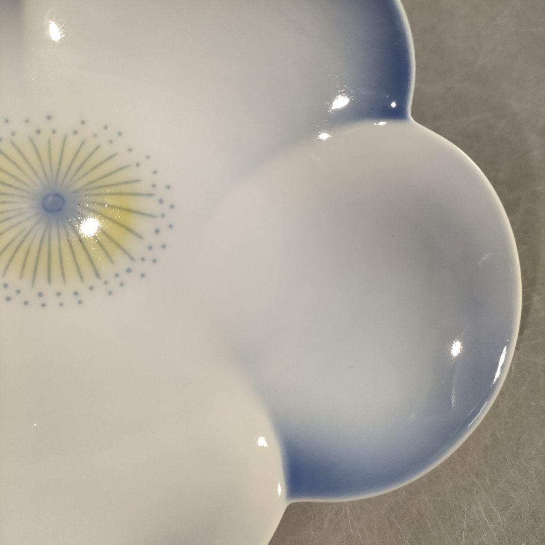 A1238-6/有田焼/宮内庁御用達/深川製磁/梅形取皿揃5客/共箱/懐石道具/