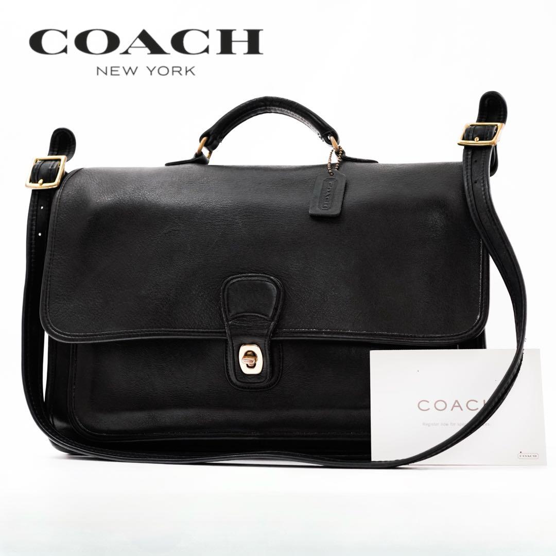 バッグ COACH Vintage Leather Black Shoulder Bag