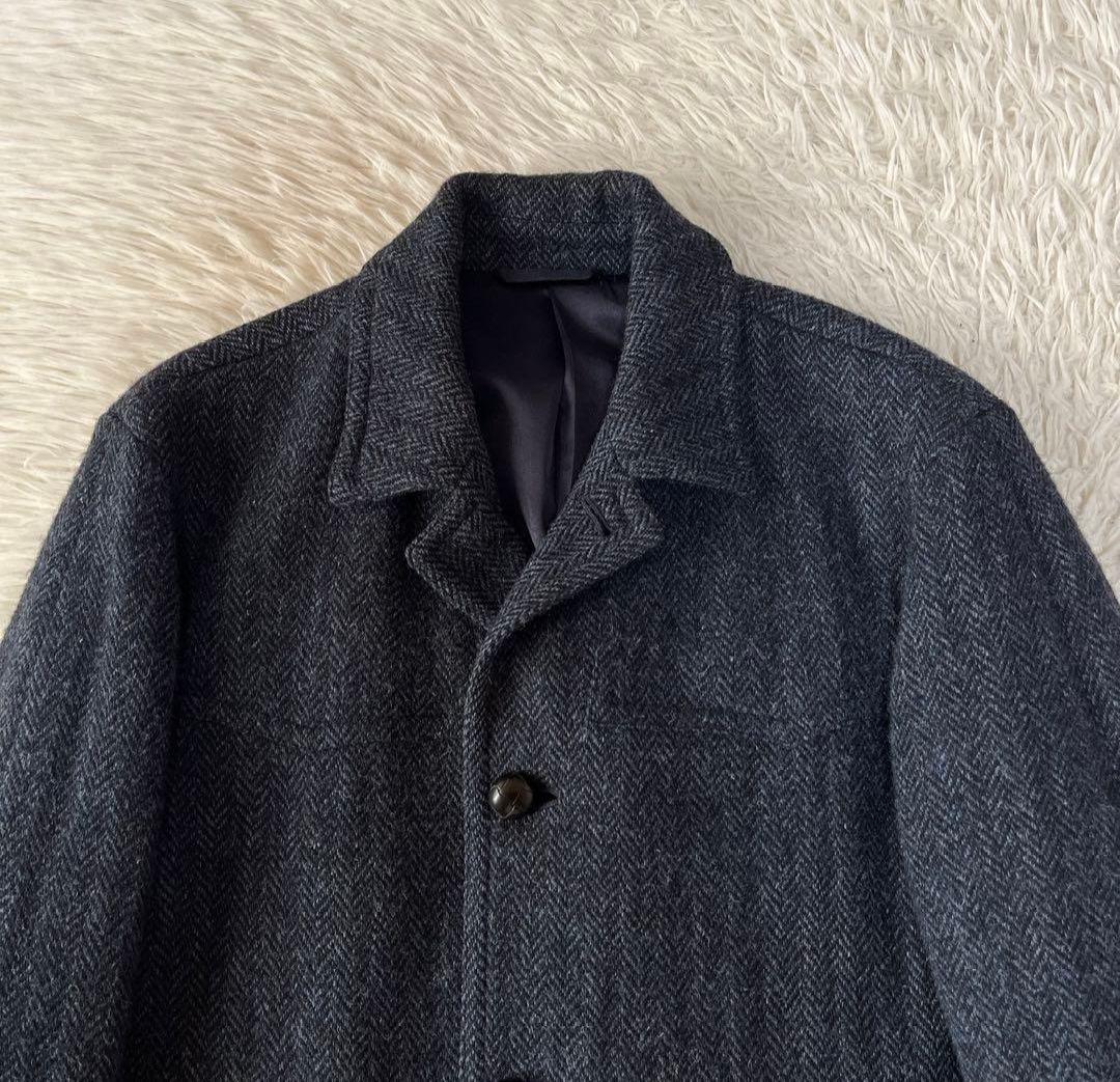 【美品】マーガレットハウエル　ハリスツイード　ヘリンボーン　ステンカラーコート