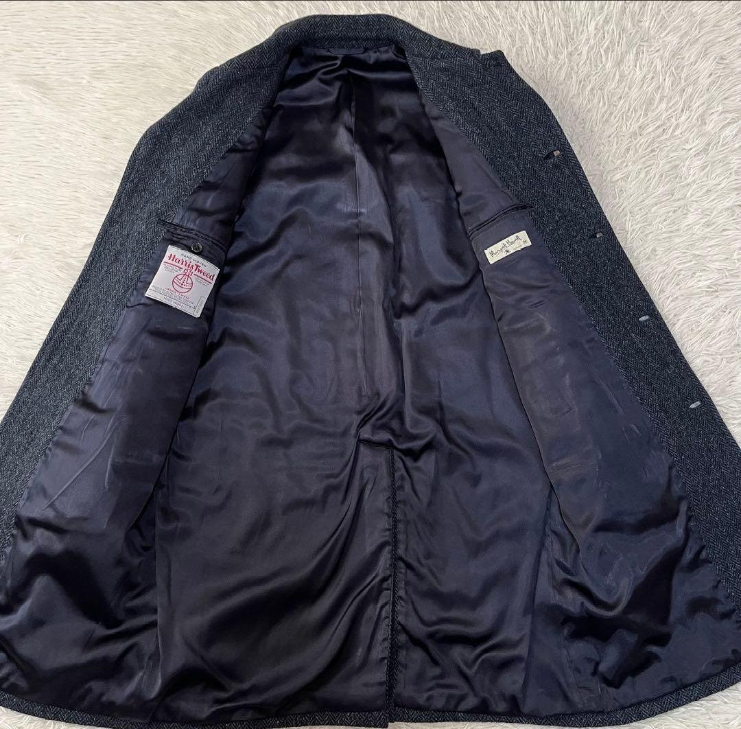 【美品】マーガレットハウエル　ハリスツイード　ヘリンボーン　ステンカラーコート