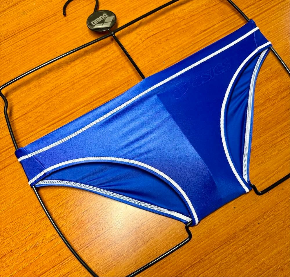 【美品】asics 初期スプラッシャーS 超光沢 ロイヤルブルー　SS　競パン