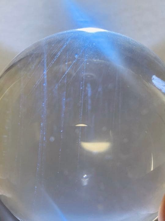 59.5㍉　299g 天然石　水晶球 エンジェルラダークオーツ　綺麗な青光