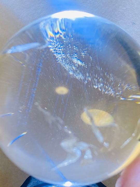 59.5㍉　299g 天然石　水晶球 エンジェルラダークオーツ　綺麗な青光