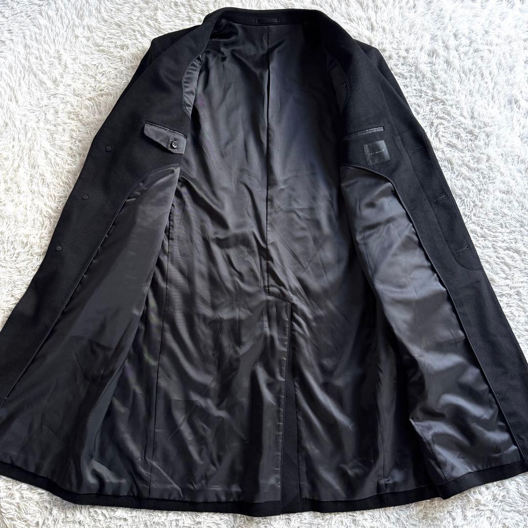 極美品　INTIMAGE カシミヤ100％　チェスターコート　黒　ブラック　A7
