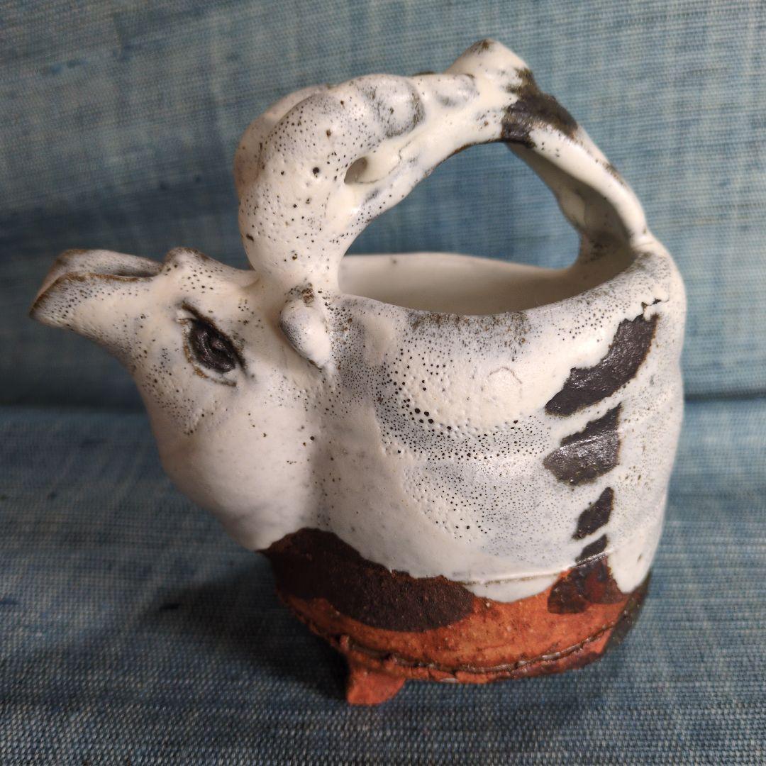 萩焼　羊頭水差し