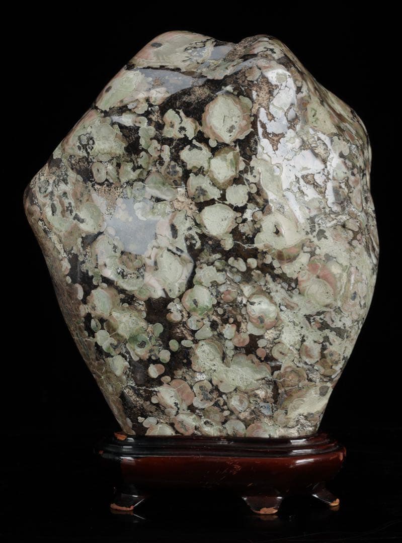 紅梅 梅花石 台付 12.1kg 鑑賞石 自然石 水石 原石 天然石 盆石 飾石