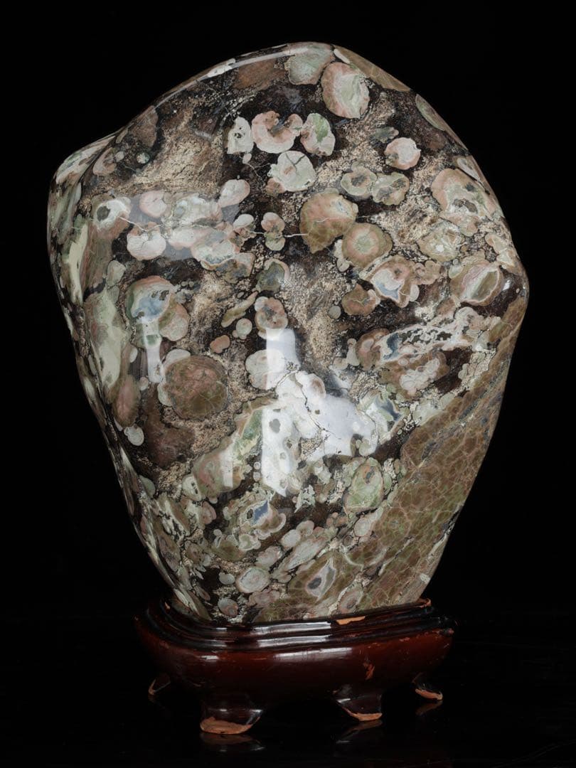 紅梅 梅花石 台付 12.1kg 鑑賞石 自然石 水石 原石 天然石 盆石 飾石