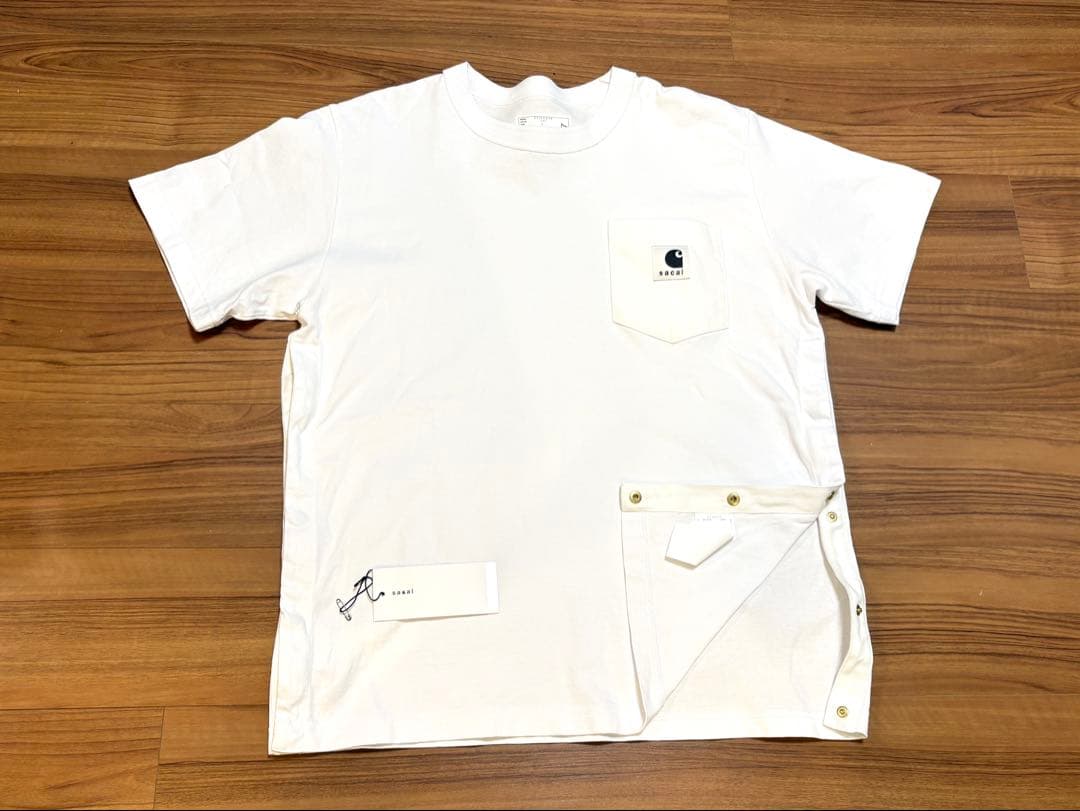 sacai × Carhartt ポケットサイドスリットTシャツ size5白
