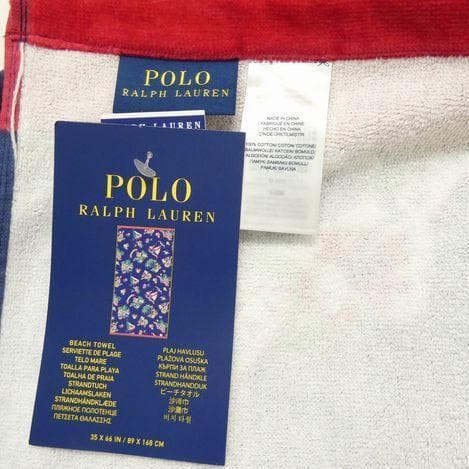 ポロ ラルフローレン ポロベア ビーチタオル トロピカル柄 ネイビー