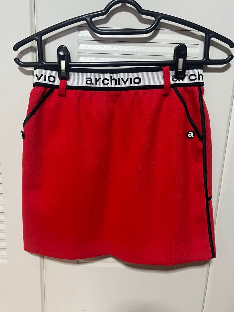 archivio 赤 スカート ポケット付き