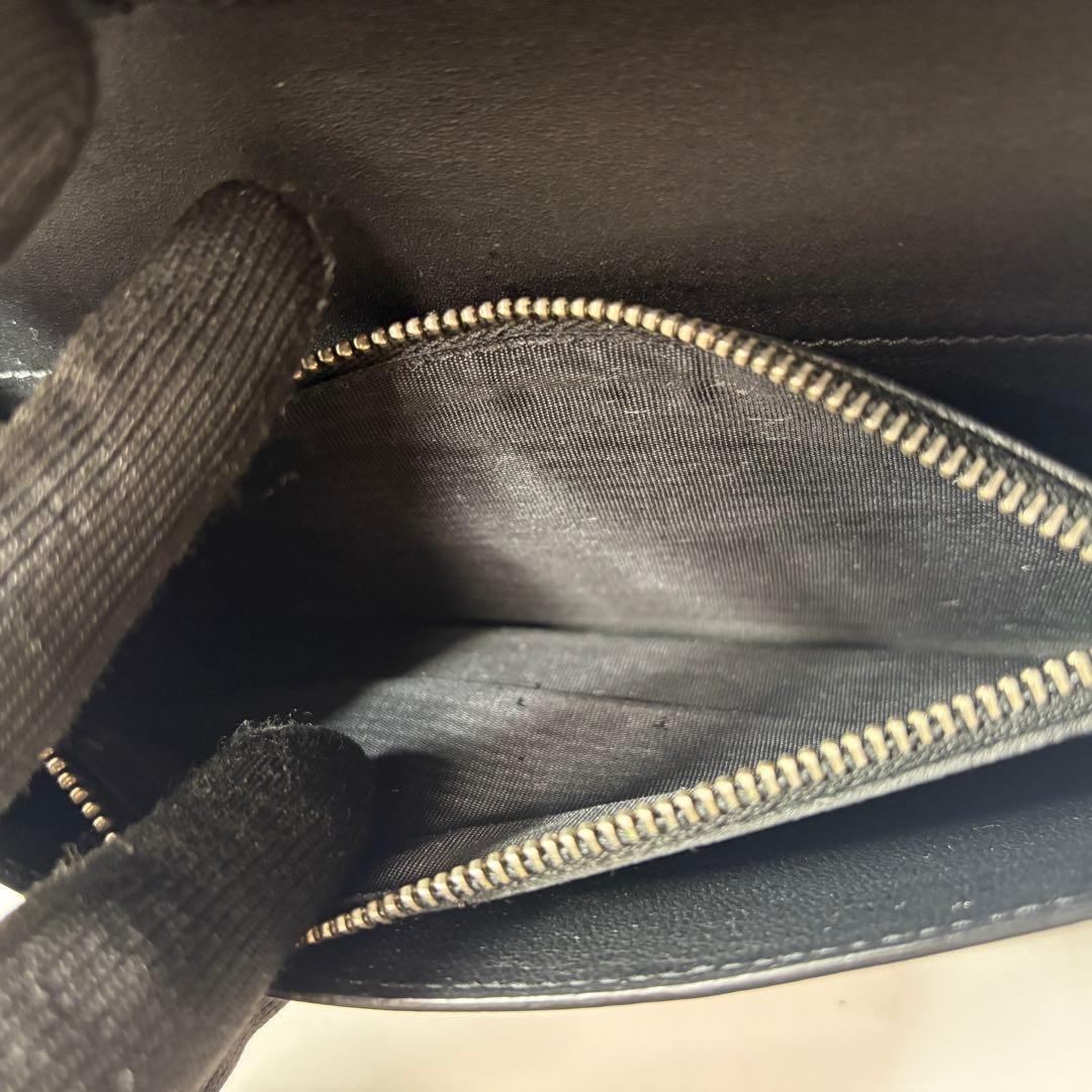 サンローラン　クロコ型押し　長財布　オーガナイザー　ブラック　美品