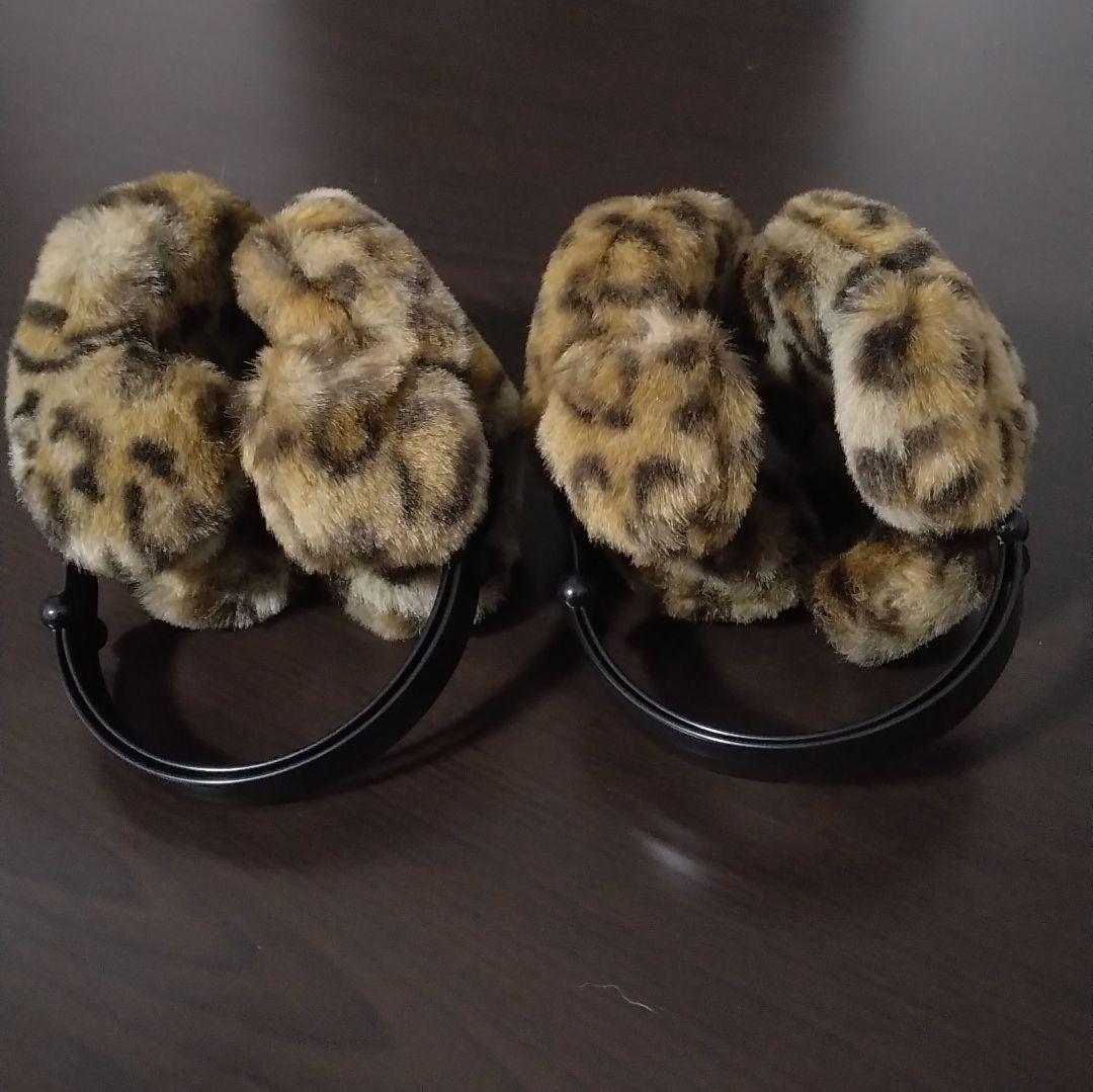 ディズニー　ヒョウ柄　イヤーマフ　ミッキー　ミニー　耳当て　ブラウン　ペア