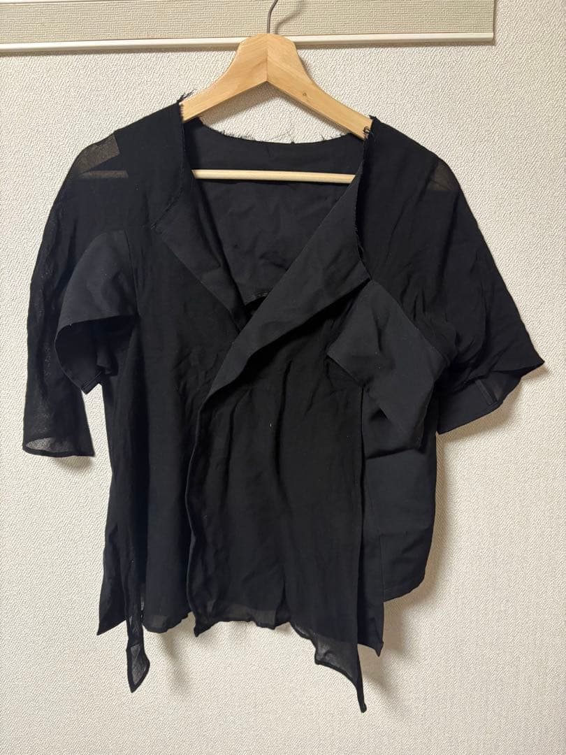 yohji yamamoto フリル付きブラックシャツ サイズ3