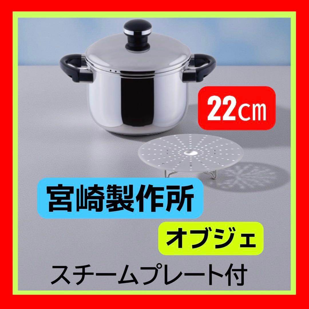 宮崎製作所 オブジェ シチューポット 22㎝ スチームプレート付 Miyaco