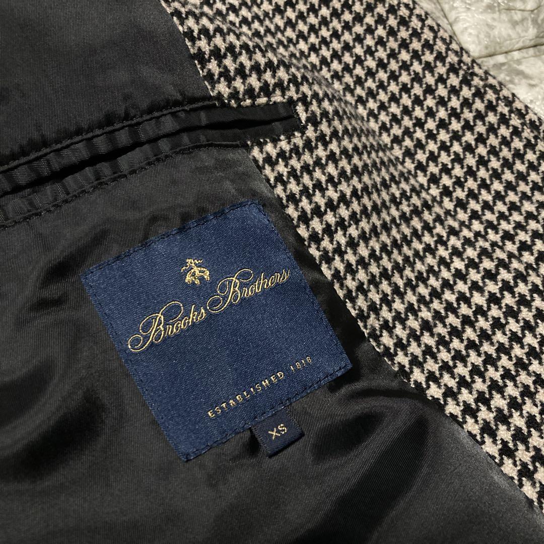 Haruo　ブルックスブラザーズ　ステンカラーコート　千鳥柄　厚手