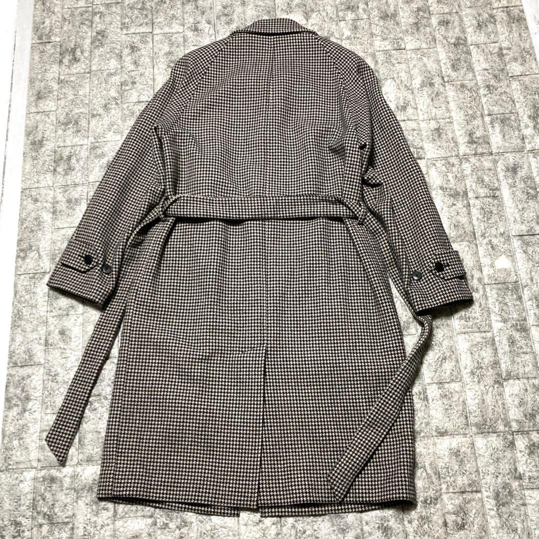 Haruo　ブルックスブラザーズ　ステンカラーコート　千鳥柄　厚手