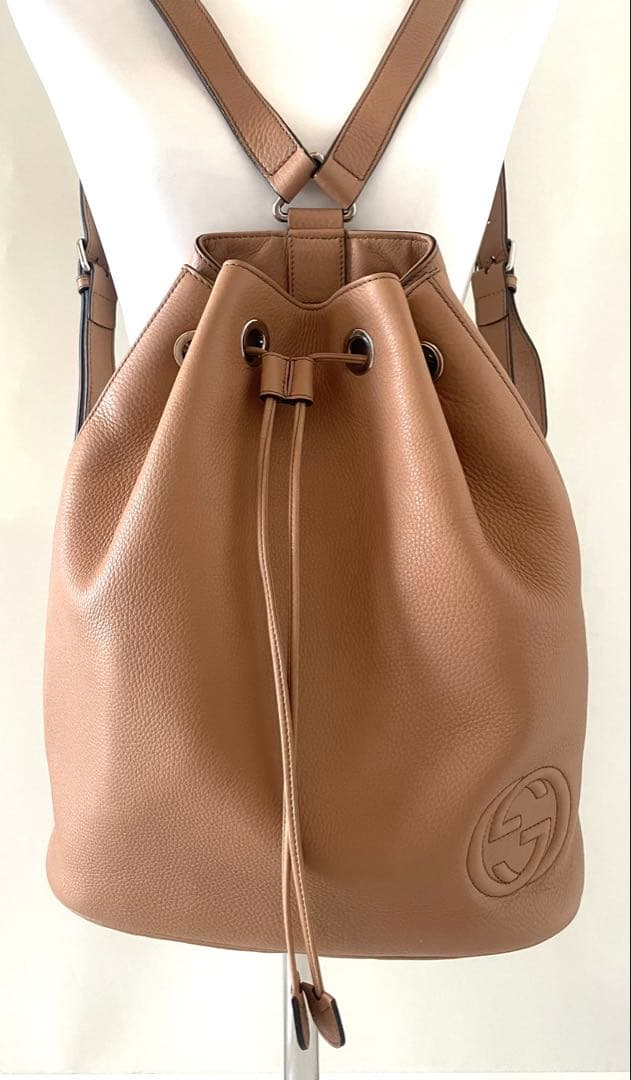 GUCCI SOHOリュック　ベージュ巾着型バッグ