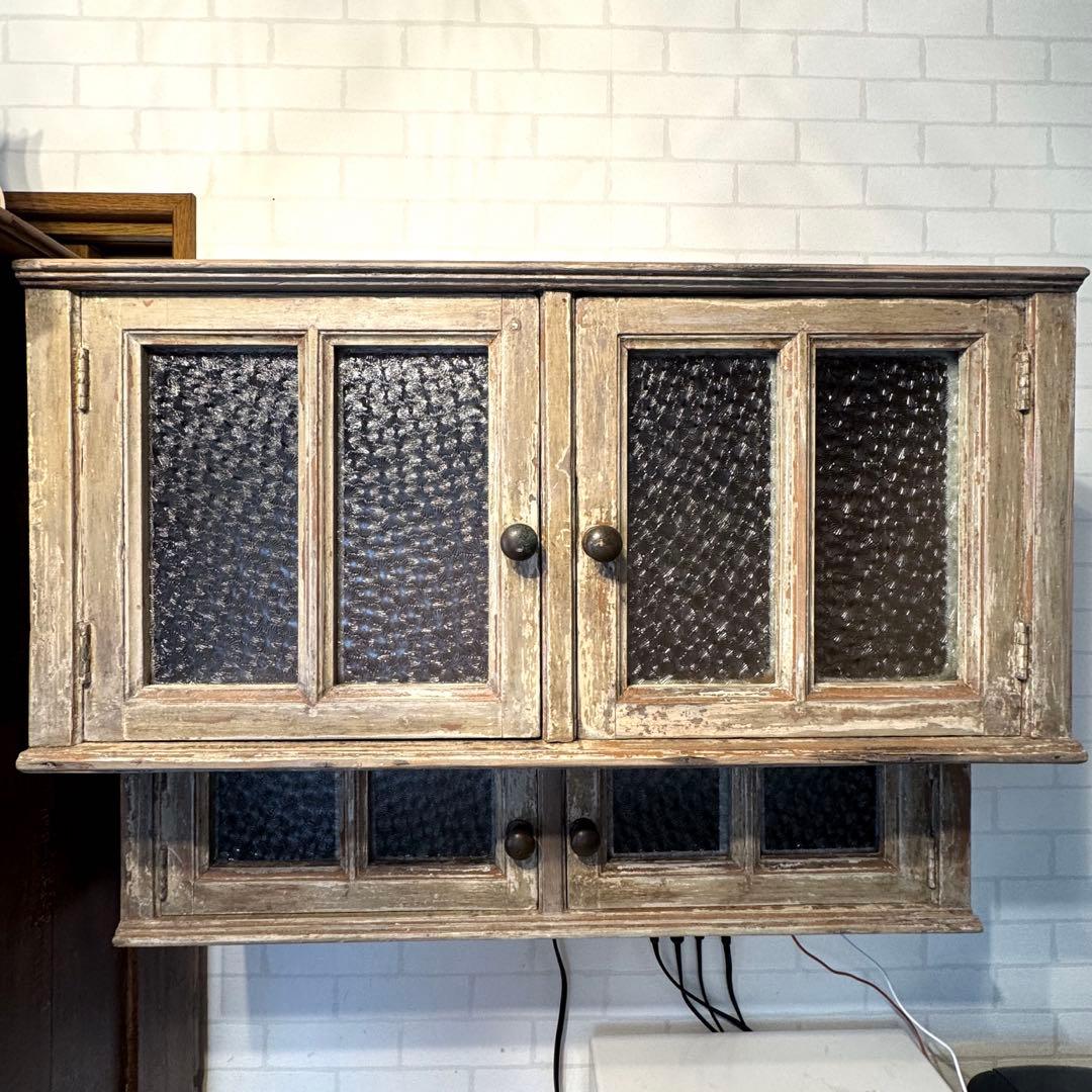 フランス　アンティーク　ウォールキャビネット　ヴィンテージ　ブロカント　シェルフ