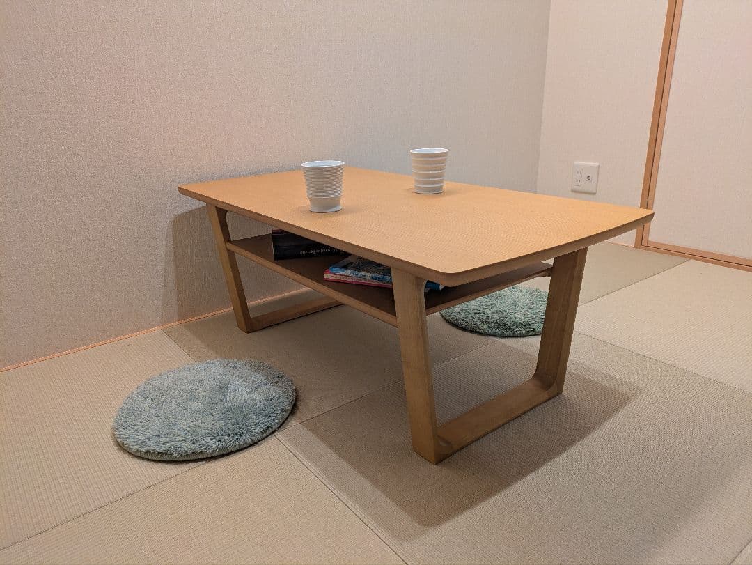 【カリモク】 Chitano センターテーブル ローテーブル 棚付き ナチュラル