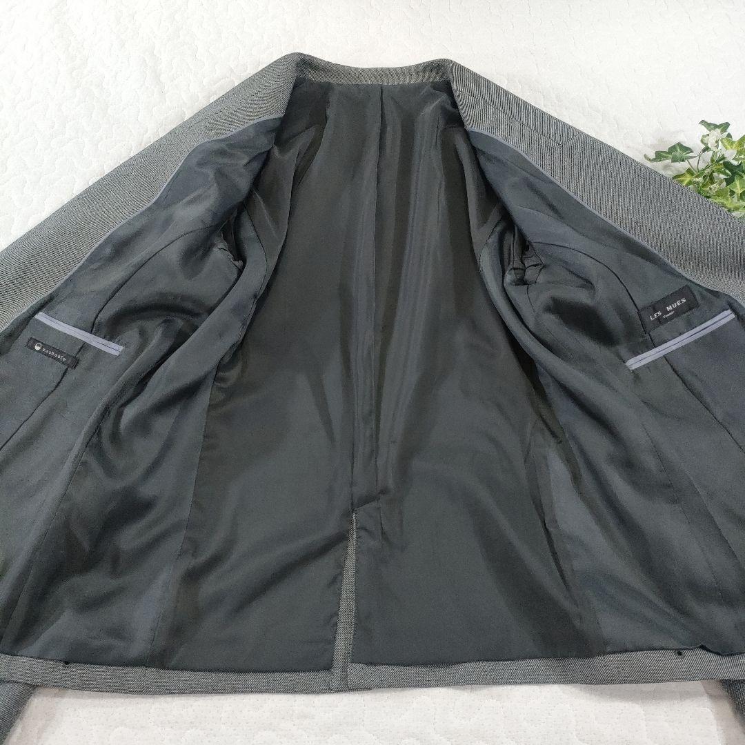美品✨LES MUSE　セットアップ　ツーパンツ　ノーカラージャケット　グレー