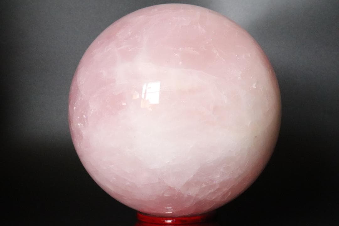 【本物保証】ローズクォーツ 水晶 丸玉 スフィア 3Kg 天然石 台座付