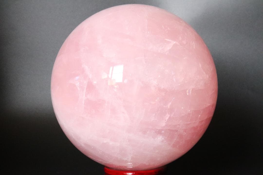 【本物保証】ローズクォーツ 水晶 丸玉 スフィア 3Kg 天然石 台座付