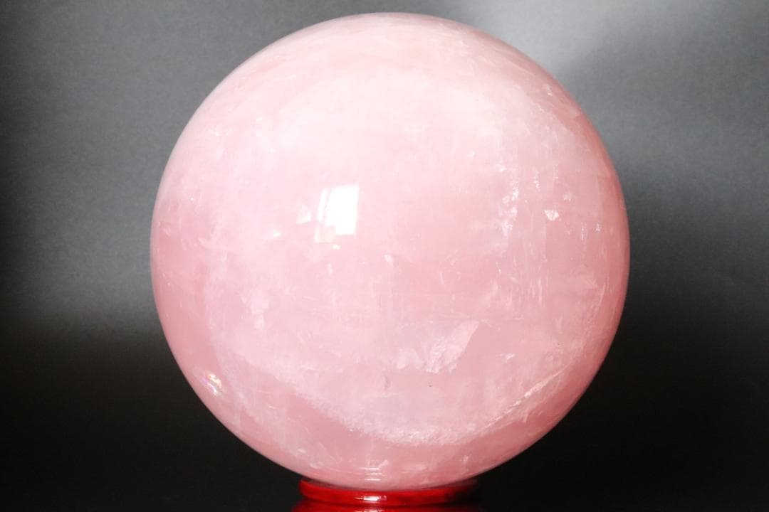 【本物保証】ローズクォーツ 水晶 丸玉 スフィア 3Kg 天然石 台座付