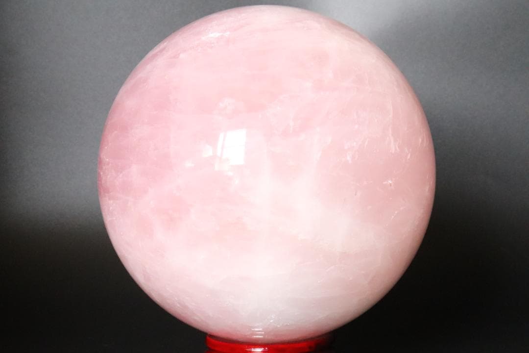 【本物保証】ローズクォーツ 水晶 丸玉 スフィア 3Kg 天然石 台座付