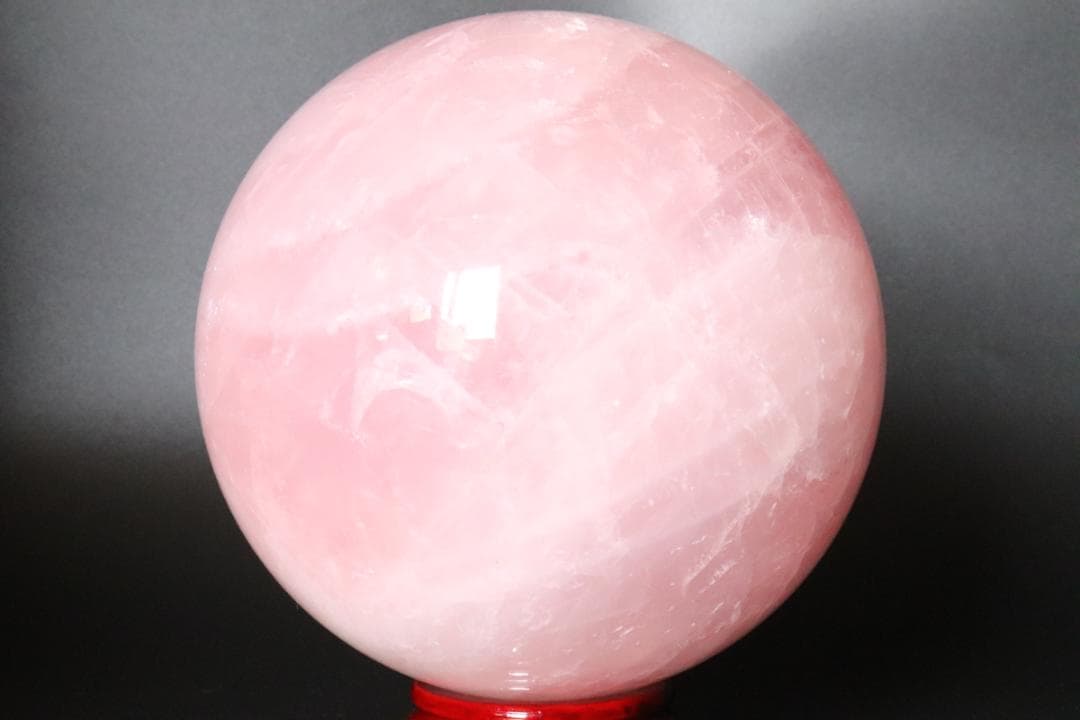 【本物保証】ローズクォーツ 水晶 丸玉 スフィア 3Kg 天然石 台座付
