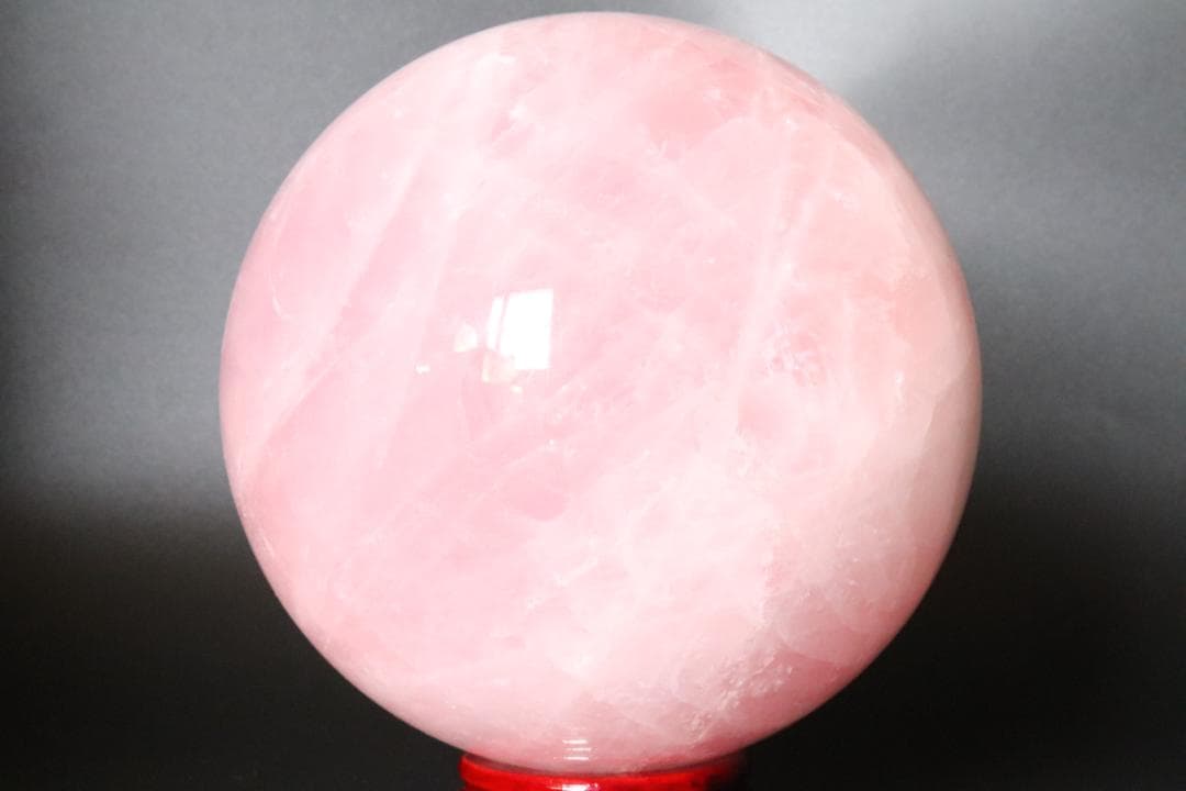【本物保証】ローズクォーツ 水晶 丸玉 スフィア 3Kg 天然石 台座付