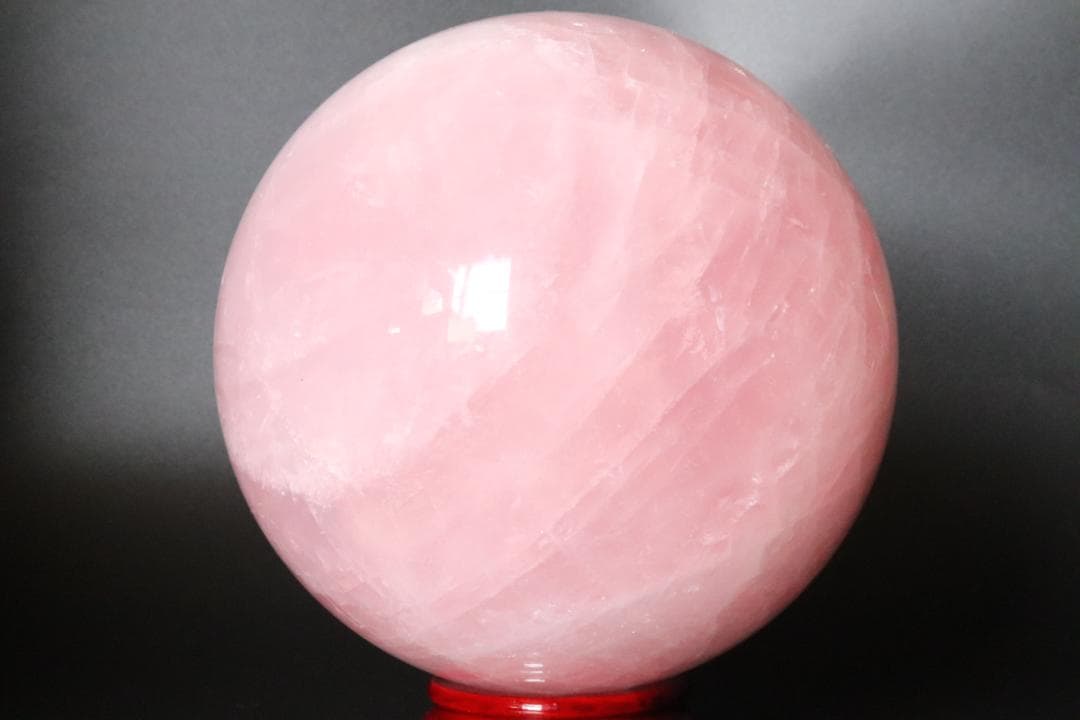 【本物保証】ローズクォーツ 水晶 丸玉 スフィア 3Kg 天然石 台座付
