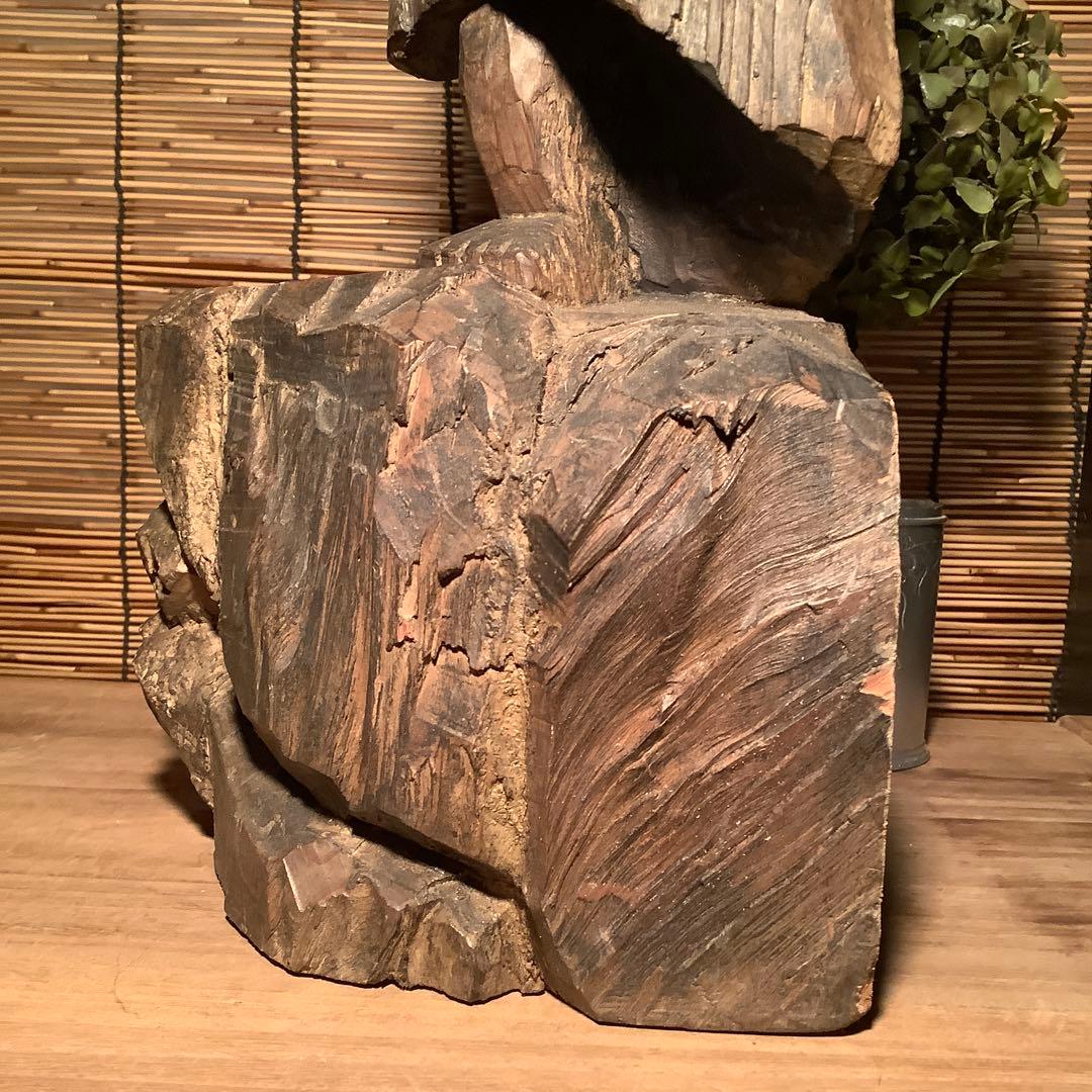 江戸期・密教護法善神「憤怒・炎髪不動明王」不動信仰・神仏守護神・特大木彫