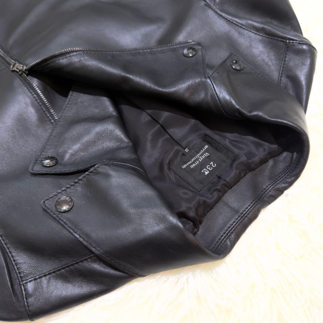 未使用級✨23区 ダブルライダース ラムレザー ブラック　ニジュウサンク　38