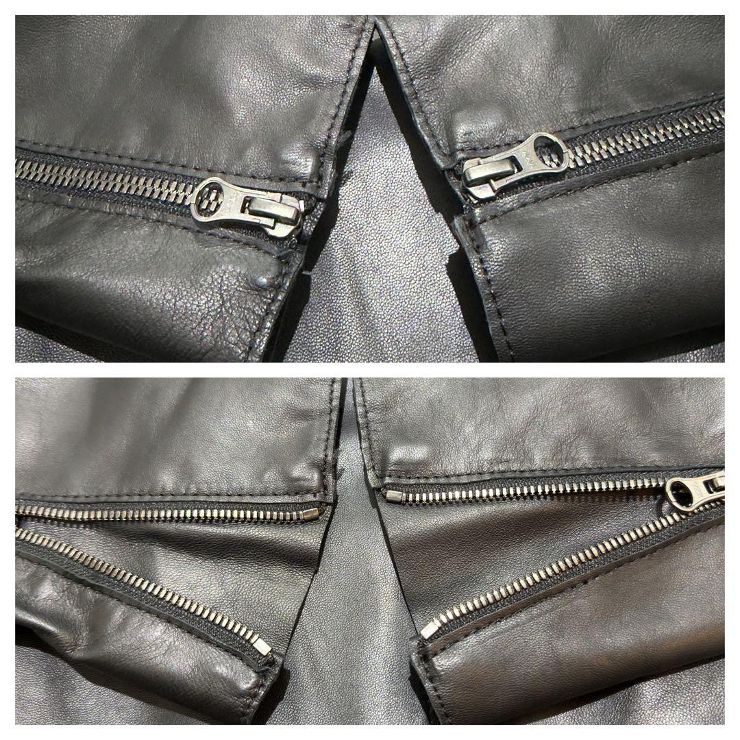 未使用級✨23区 ダブルライダース ラムレザー ブラック　ニジュウサンク　38