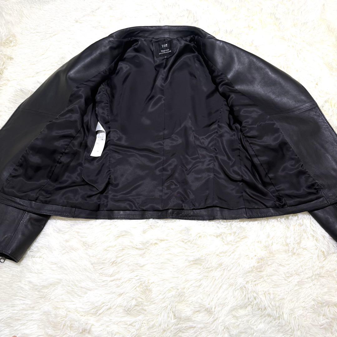 未使用級✨23区 ダブルライダース ラムレザー ブラック　ニジュウサンク　38