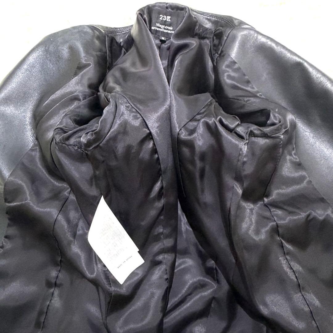 未使用級✨23区 ダブルライダース ラムレザー ブラック　ニジュウサンク　38