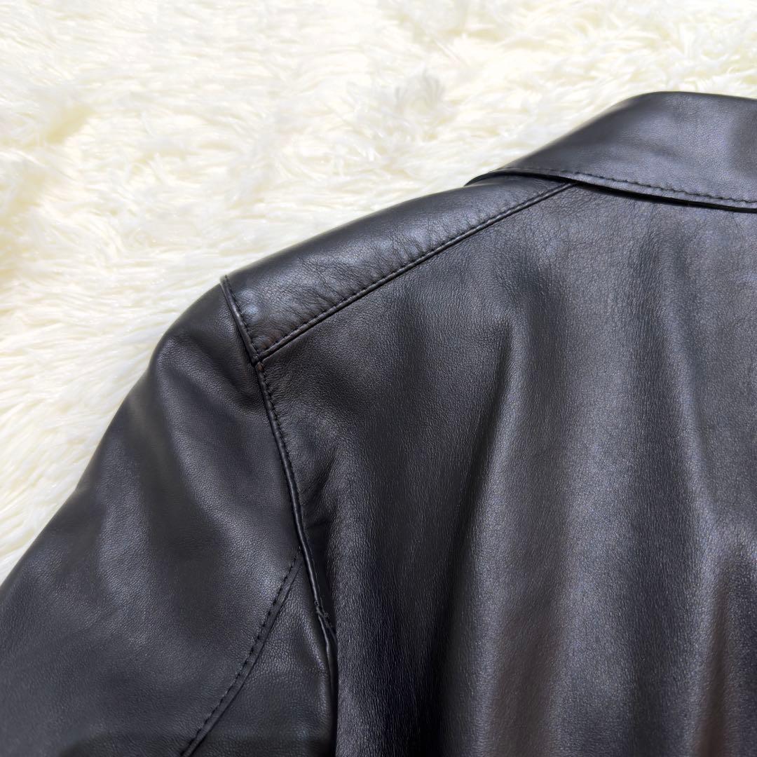 未使用級✨23区 ダブルライダース ラムレザー ブラック　ニジュウサンク　38