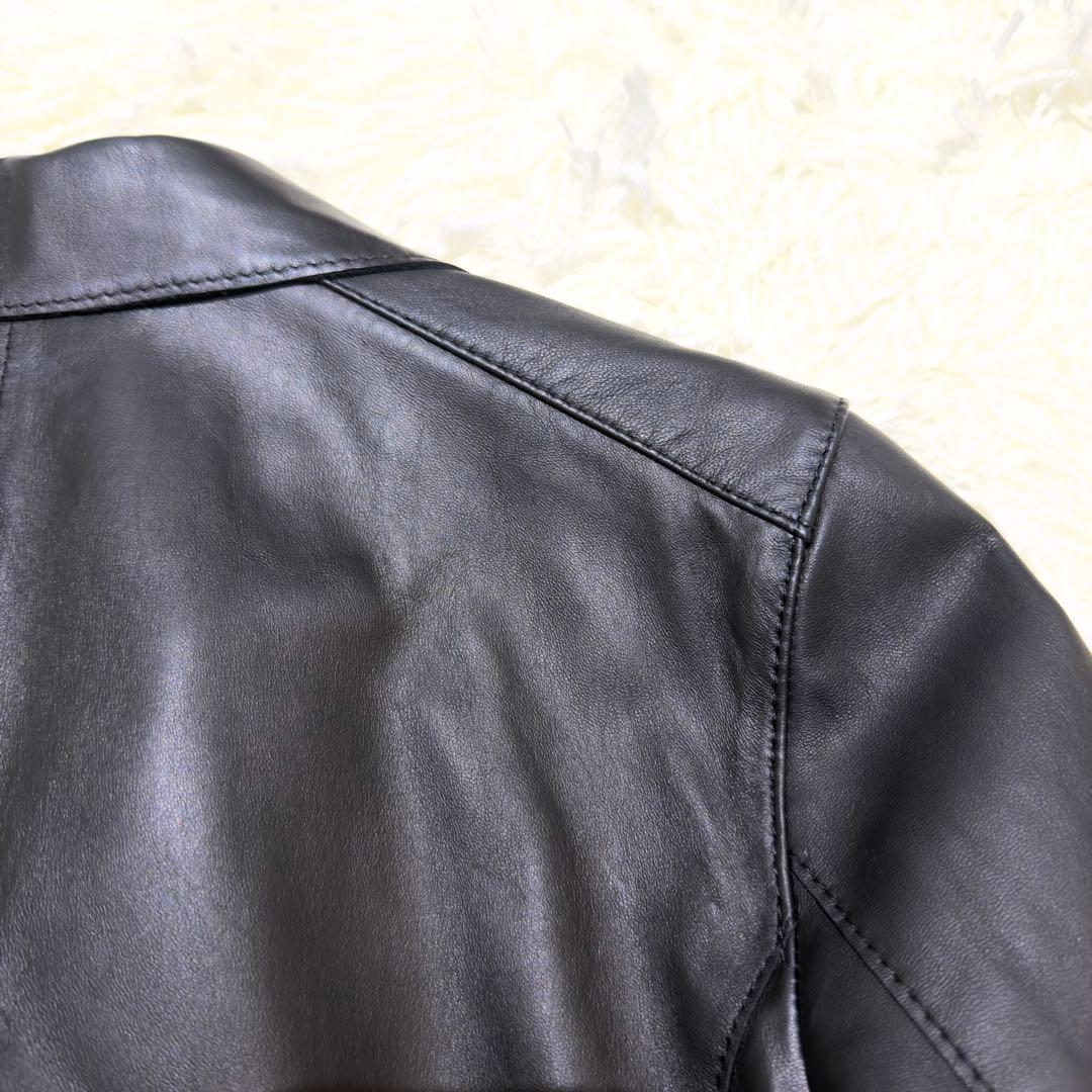 未使用級✨23区 ダブルライダース ラムレザー ブラック　ニジュウサンク　38