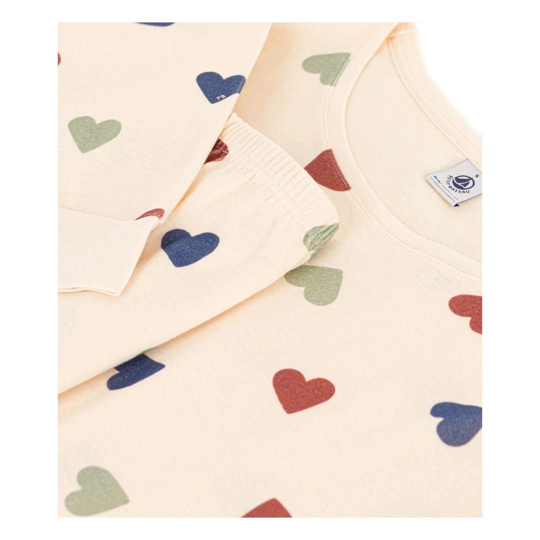 新品 未使用 プチバトー 訳アリ レディース S 長袖 パジャマ ハートミルキー