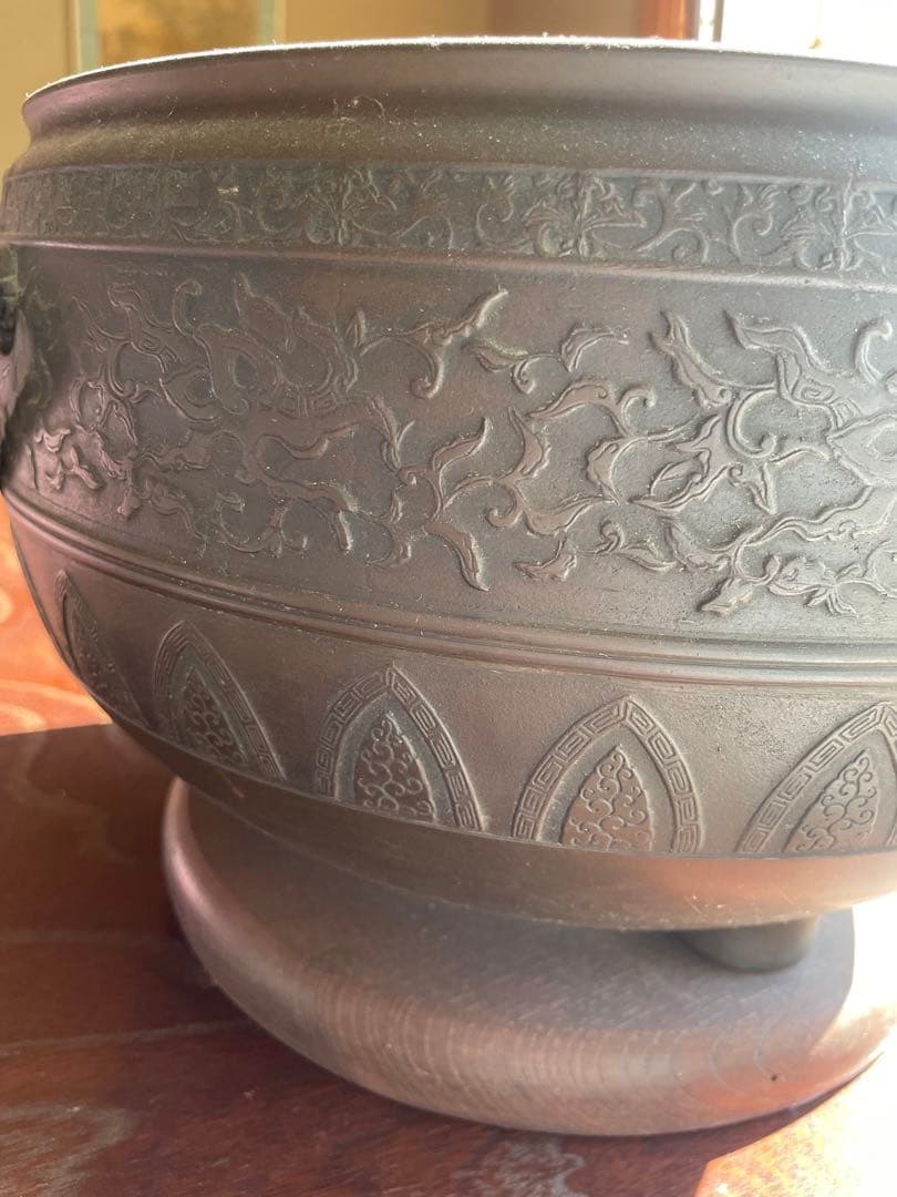 美品　骨董品　100年前　鉄製 火鉢 2個セット　直径30センチ