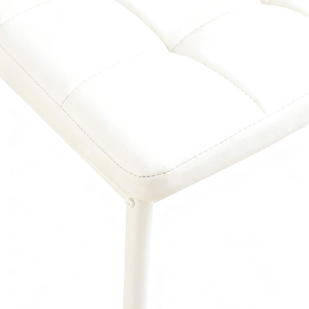 【ホワイト2脚セット】PUレザーダイニングチェア ハイバック シンプルモダン