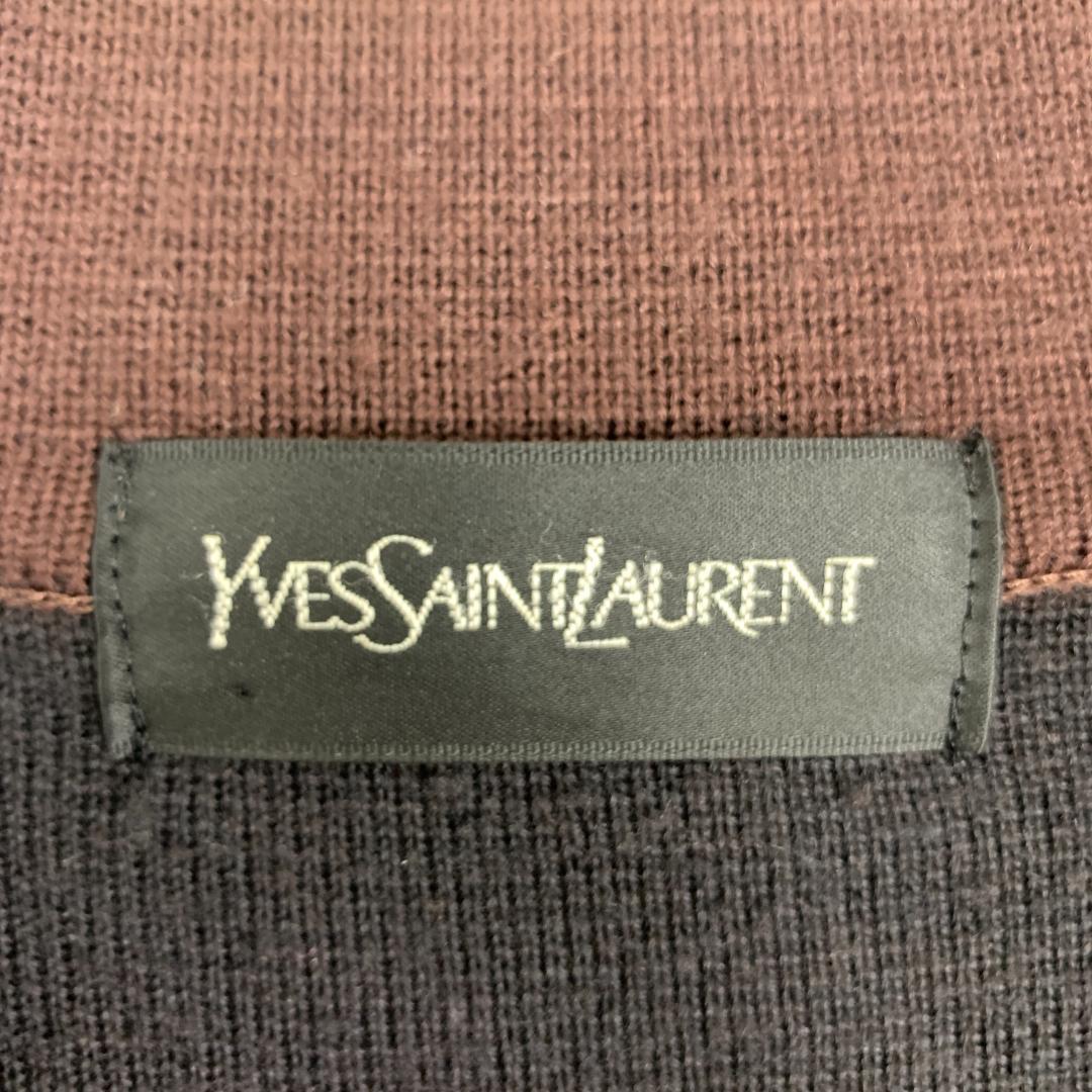 LA9027 イブサンローラン ニットカーディガン 茶色 ウール100％ M程度